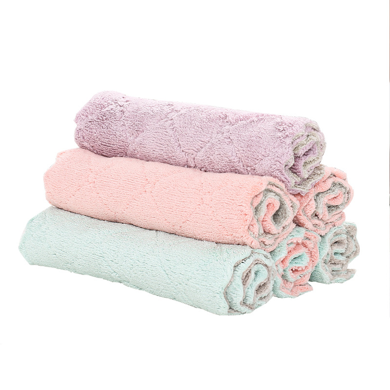 Kitchen Dishcloths Absorb Water And Do Not Lose Hair Thickening Household Cleaning Non-Oil Wipe Table Towels Household Dishcloths Item Picture