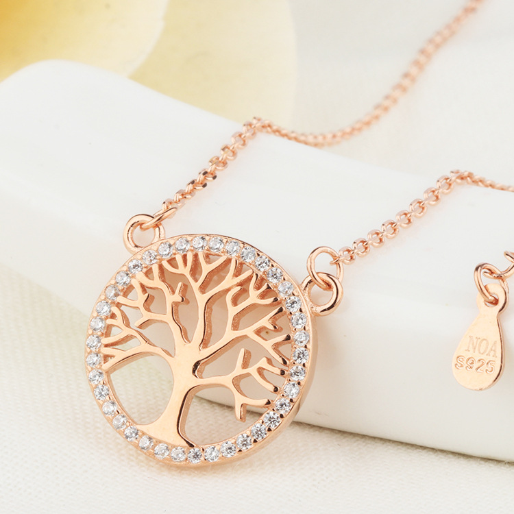 Meilong Cross-Border European And American Exquisite And Fashionable Necklace Factory Wholesale In Stock 925
Sterling Silver Life Tree Necklace Specification drawing