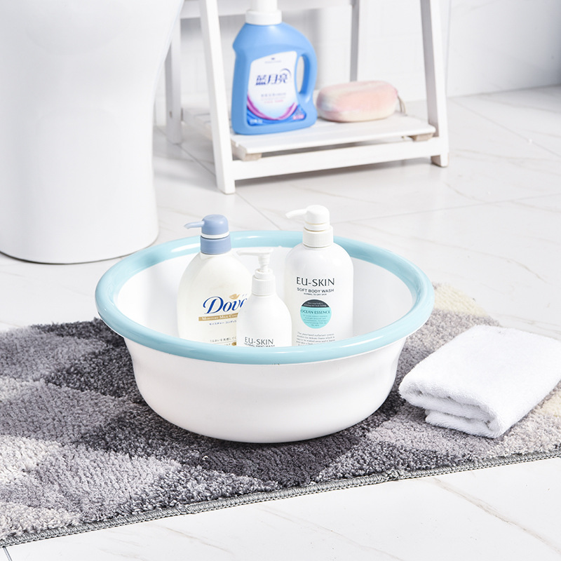 Household washbasin, student washbasin, advertisement washbasin, two-color ring washbasin, plastic washbasin details Picture