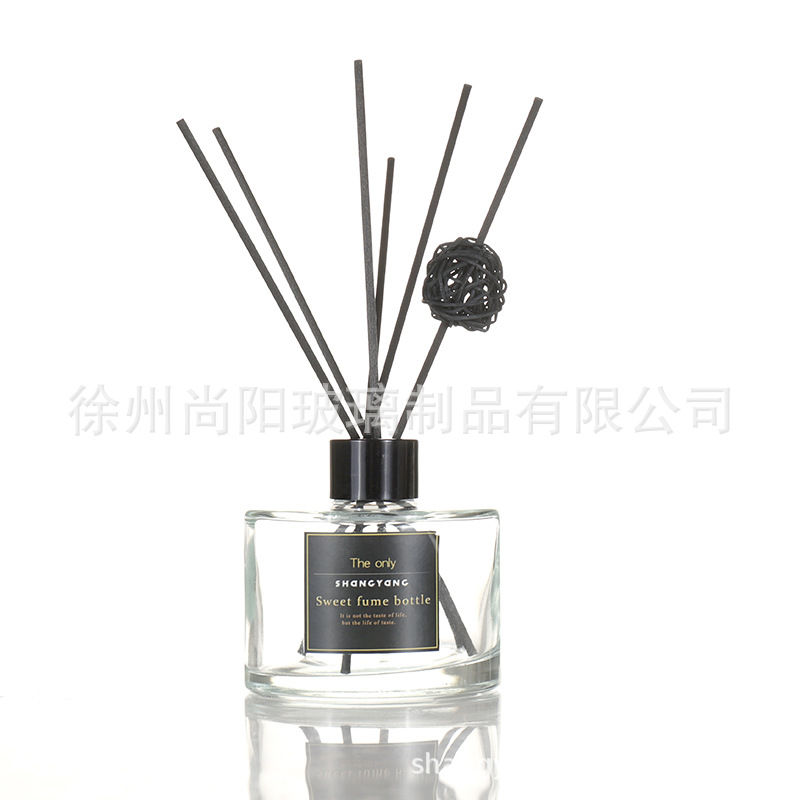 空玻璃瓶藤条香薰瓶香水瓶试剂精油瓶螺口圆柱瓶房间扩香家居摆件