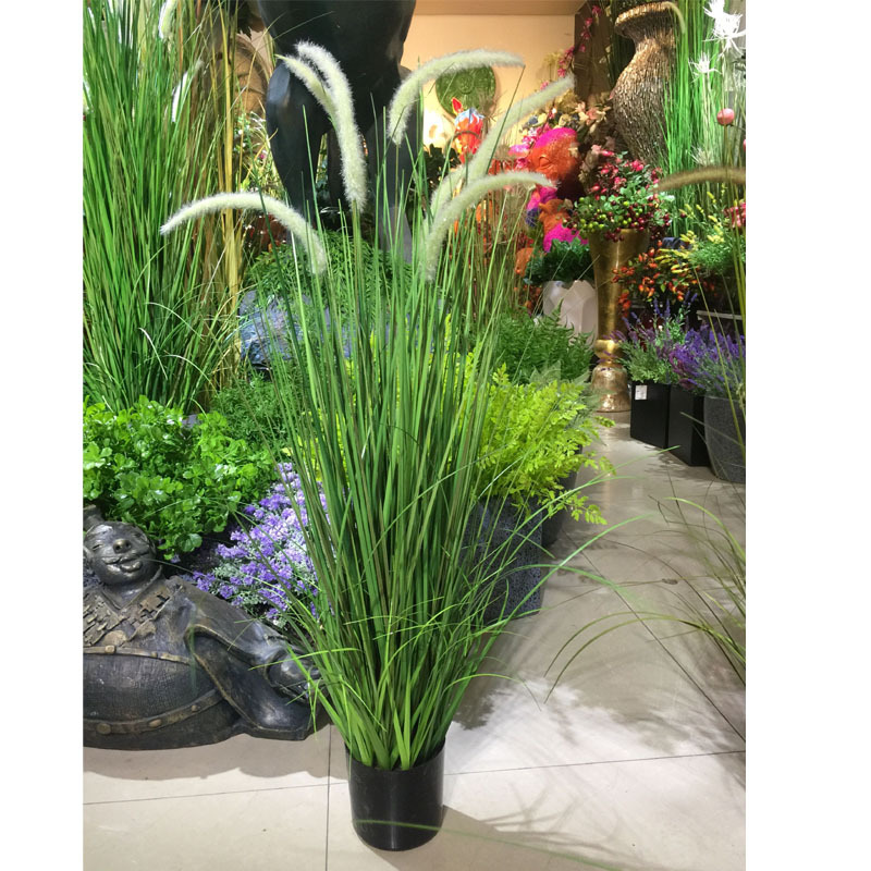 Factory store plant potted plants, artificial grass, artificial grass POTS, flower art, onion grass, foxtail grass, hotel and home decoration green plants details Picture