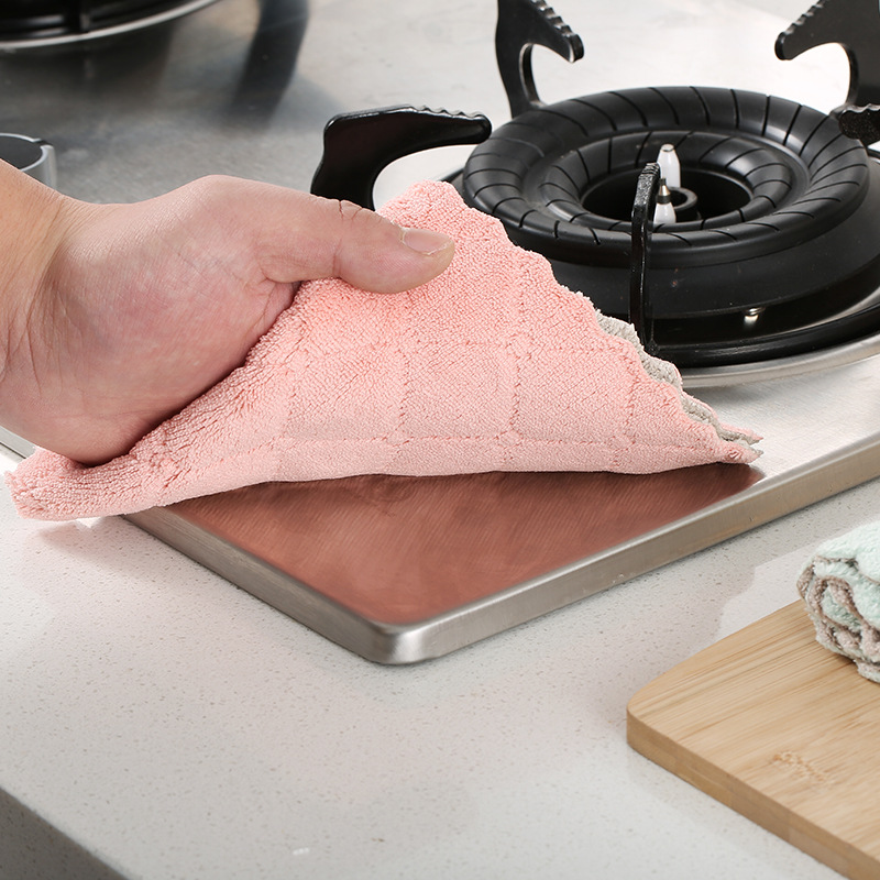 Kitchen Dishcloths Absorb Water And Do Not Lose Hair Thickening Household Cleaning Non-Oil Wipe Table Towels Household Dishcloths Specification drawing