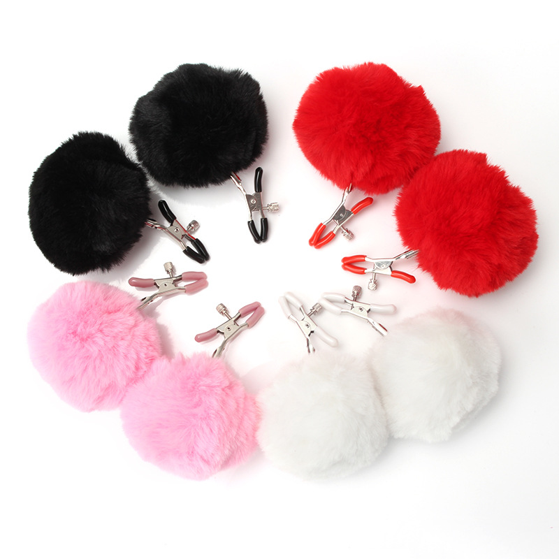 Adult sex toys Boobs milk clip Sex products Milk decoration hairball feather nipple clip sm sex conditioning supplies