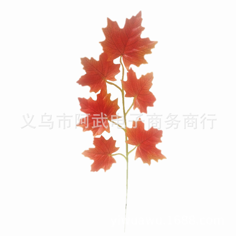 Factory direct sales of artificial green plant leaves, maple leaves, red leaves and grape leaves for hotel, home and country-style photography props Specification image