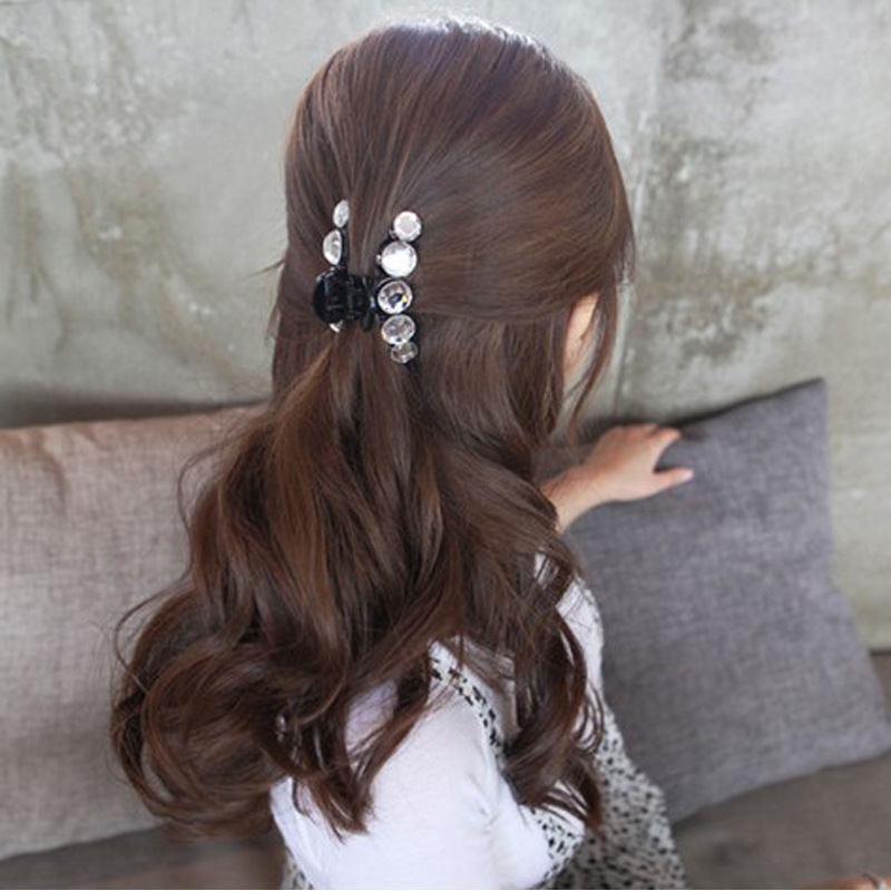 日韩夏季热卖中号水晶抓夹跨境女生时尚抓夹后脑勺洗澡用水晶抓夹细节图