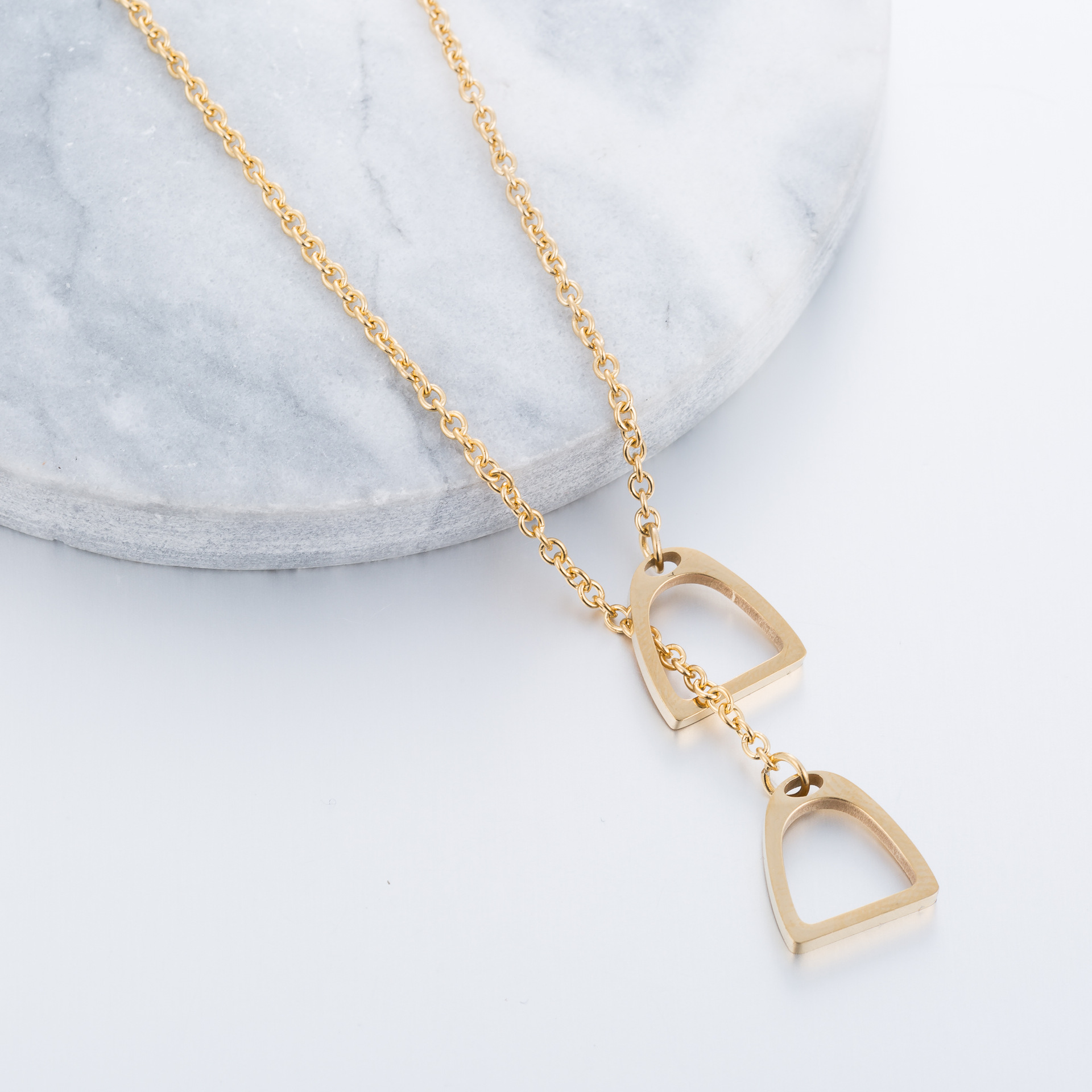 New Korean Version Of Korean Fashion Necklace Personality Animal Necklace Ladies Stainless Steel Horseshoe Necklace Manufacturers Spot Wholesale Specification drawing