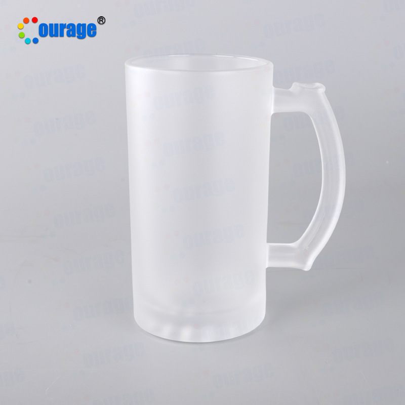 Wholesale of heat transfer printed glass cups 160Z frosted beer mugs, large-coated cups, large-capacity blank water cups and consumables Specification image