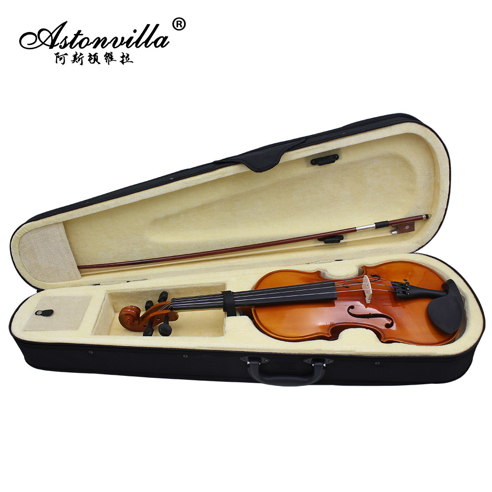 Aston Villa AV-03 Bright Natural color violin with Maple back and tiger grain solid wood Violin Specification image