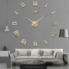立体罗马数字大号挂钟创意客厅卧室时钟现代简约墙贴挂钟钟表批发