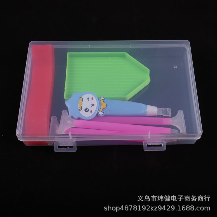Diamond Painting Plastic Storage Box Rectangular Transparent Cross-Stitch Box Point Drill Box Square Drill Round Storage Empty Box Wholesale Item Picture