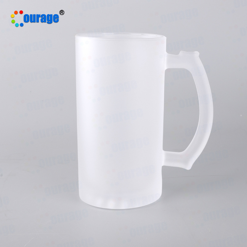 Wholesale of heat transfer printed glass cups 160Z frosted beer mugs, large-coated cups, large-capacity blank water cups and consumables details Picture
