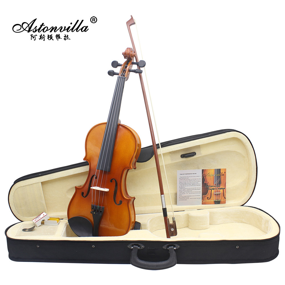 Aston Villa AV-03 Bright Natural color violin with Maple back and tiger grain solid wood Violin