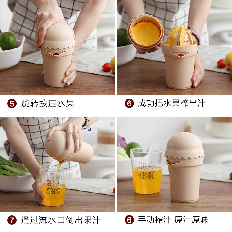 Manual juicer Multi-functional home orange and lemon juicer Portable fruit residue juice separation press Specification drawing