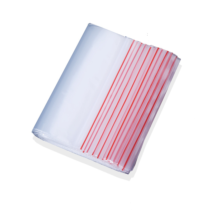 Zip-Lock Bag Thickened White Sealed Food Bag Pe Clip Chain Sealing Bag Wholesale Dried Fruit Plastic Bag Item Picture