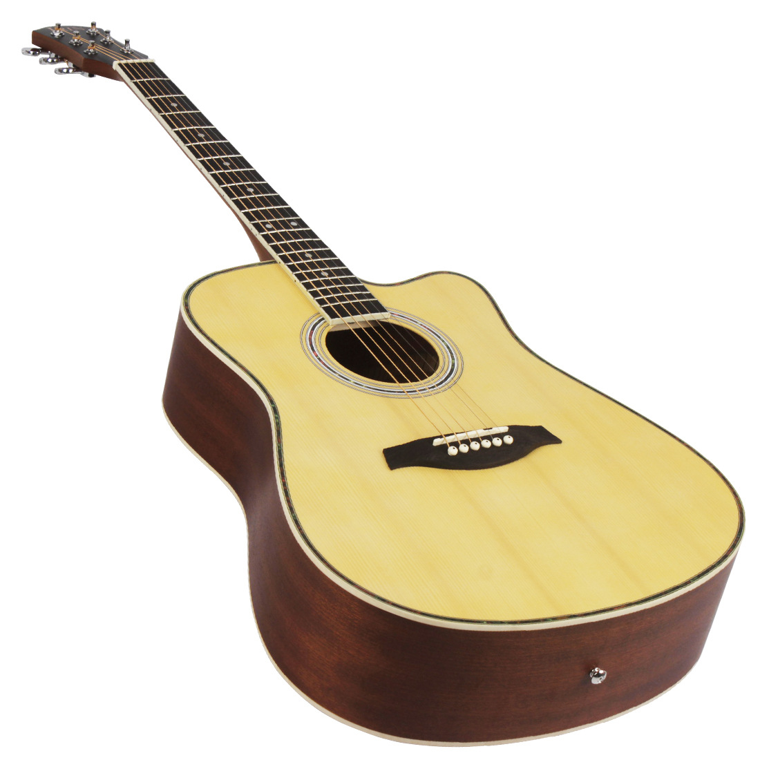 IRIN genuine 41-inch spruce wood chipped corner guitar, fully enclosed knob 41-inch folk guitar instrument wholesale Specification image