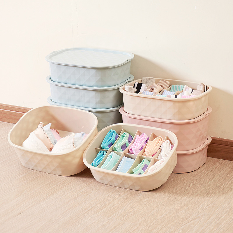 Sock sorting and storage box, plastic underwear storage box, plastic compartments underwear storage box details Picture