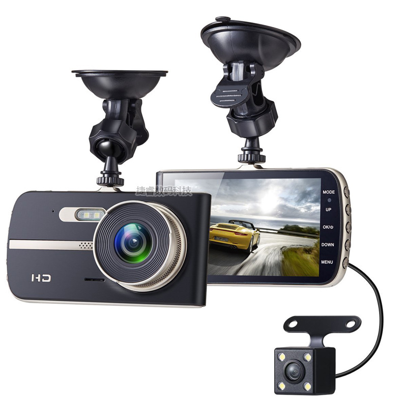 4寸超高清夜视行车记录仪双镜头 联咏966558方案 camera car hd