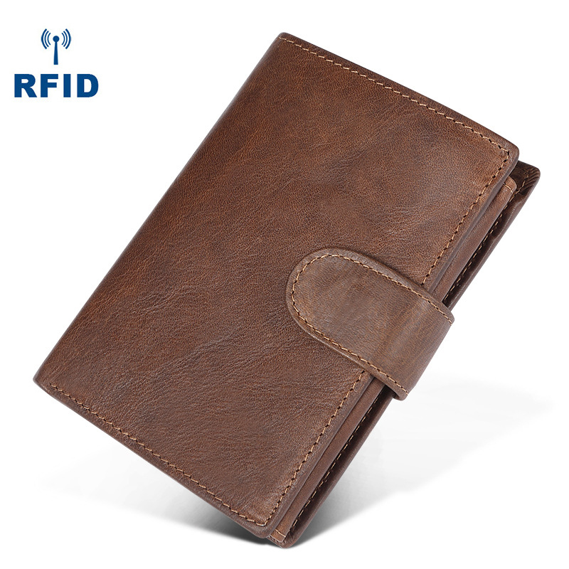 Cross-Border Men's Wallet Rfid Casual Retro Leather Wallet Holding Bag Men's Coin Wallet Card Bag Large Capacity Card Slot Application Scenario
