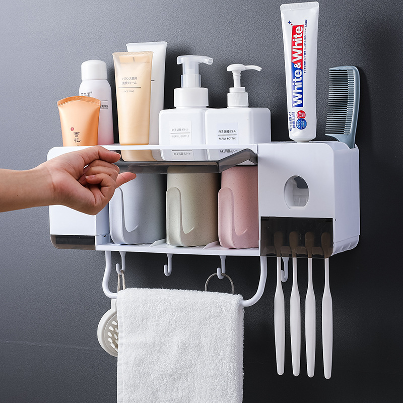 Dust-proof toothbrush holder, plastic bathroom wash set, multi-functional toothbrush storage rack details Picture
