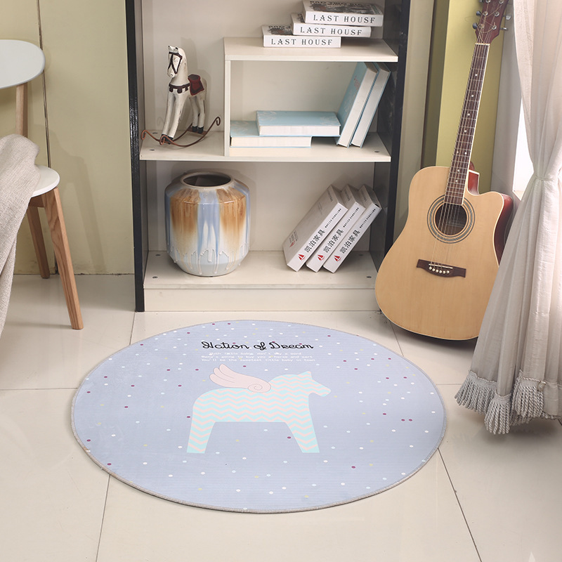 The manufacturer supplies round 3D carpets, cartoon-printed carpets, children's living rooms, bedrooms, computer chairs, and thickened floor MATS details Picture
