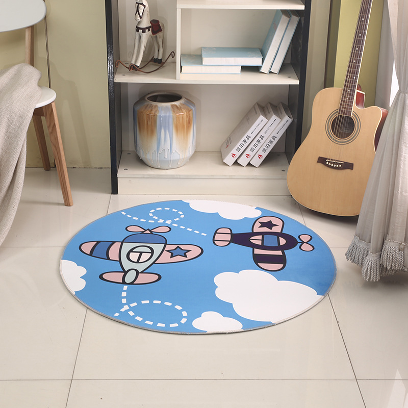 The manufacturer supplies round 3D carpets, cartoon-printed carpets, children's living rooms, bedrooms, computer chairs, and thickened floor MATS Application Scenario