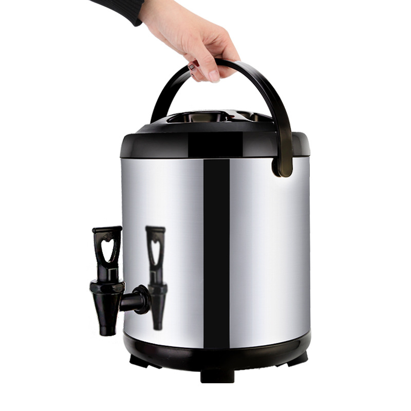 Wholesale of Lianmei commercial 304 stainless steel milk tea buckets, insulated buckets, double-layer plastic coffee soy milk buckets and breakfast buckets Specification image