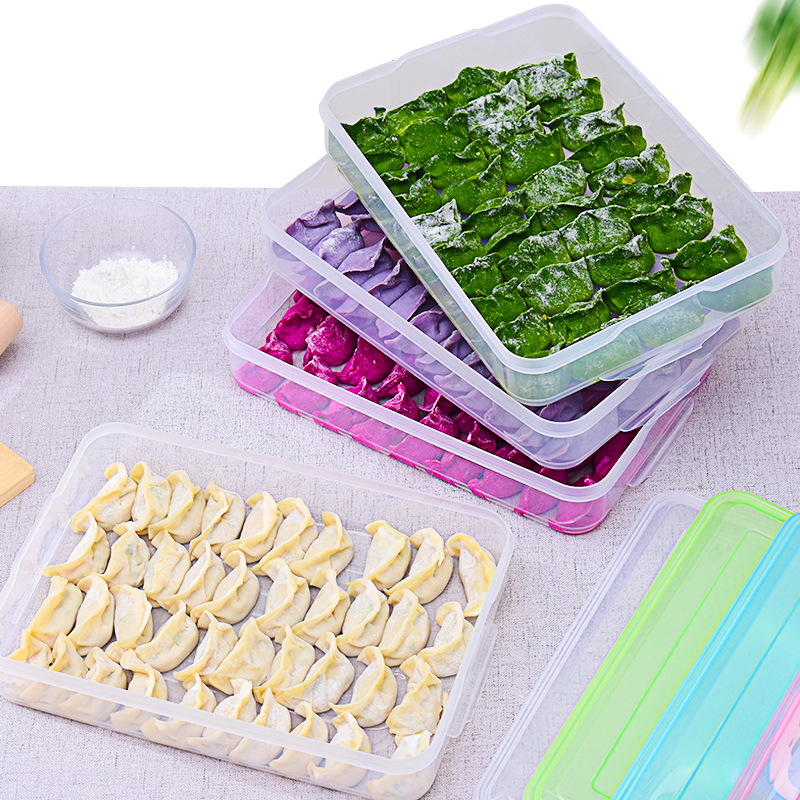 Portable Dumpling Box Refrigerator Freezer Box With Cover Food Grade Crisper Plastic Household Wonton Dumpling Storage Box Application Scenario