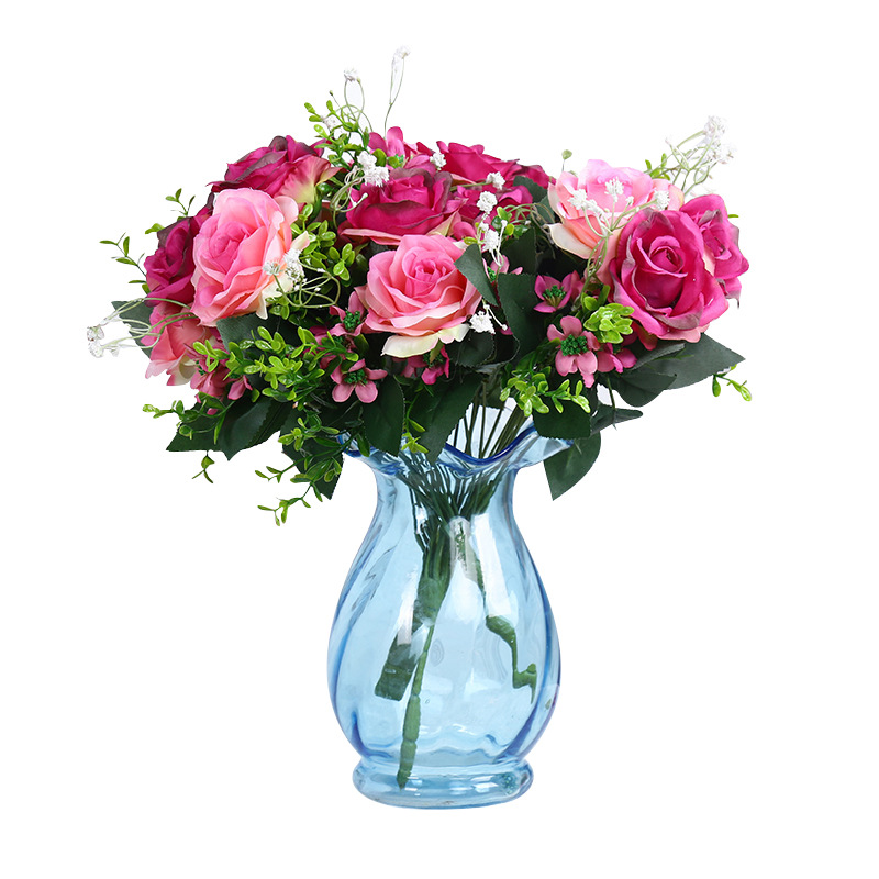 Spring 12-head artificial flower bouquet, Snow Mountain rose, silk fabric home decoration artificial flower bouquet, in stock Application Scenario