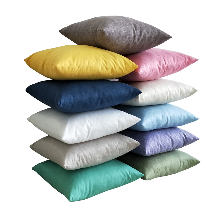 Cross-border factory direct supply of imitation cotton and linen cushions, large volume of imitation linen throw pillows, sofa backrests, simple and solid color cushions