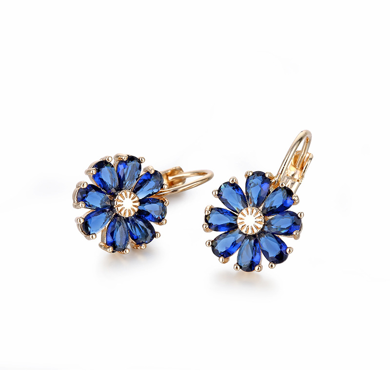 Flower and fresh style earrings, new women's stud earrings from Kashi Accessories on AliExpress, zircon design earrings and ear buckles wholesale