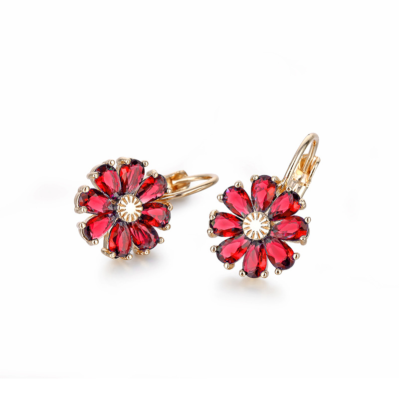 Flower and fresh style earrings, new women's stud earrings from Kashi Accessories on AliExpress, zircon design earrings and ear buckles wholesale Application Scenario