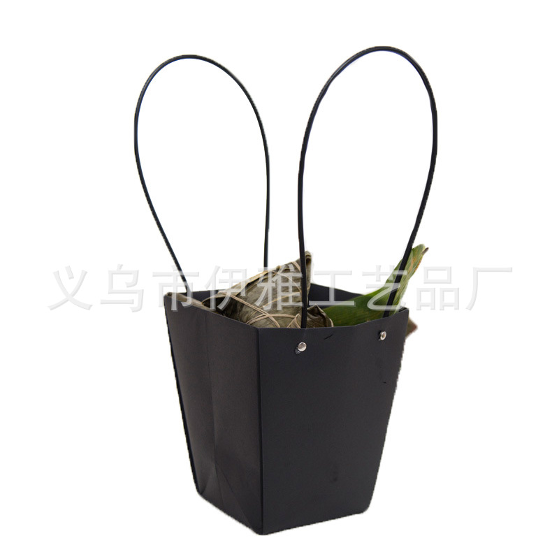 厂家现货批发 牛皮纸鲜花袋花艺礼品袋迷你梯形纸袋防水包装袋子详情图5