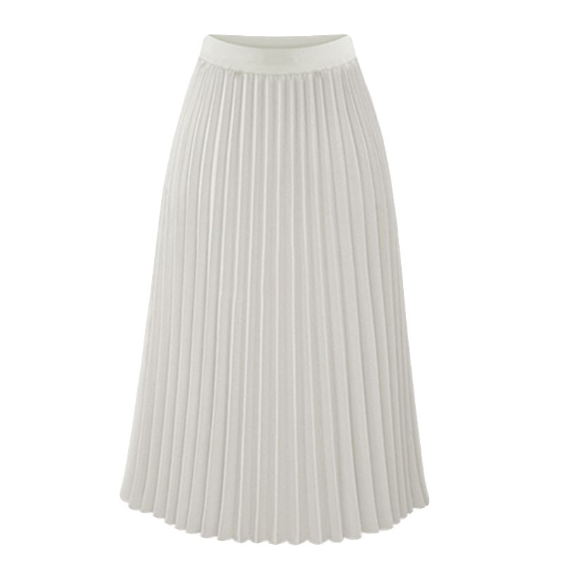 8889 Europe Station New Chiffon Skirt In The Long Pleated Skirt Elastic High Waist Slimming Loose Skirt Specification drawing