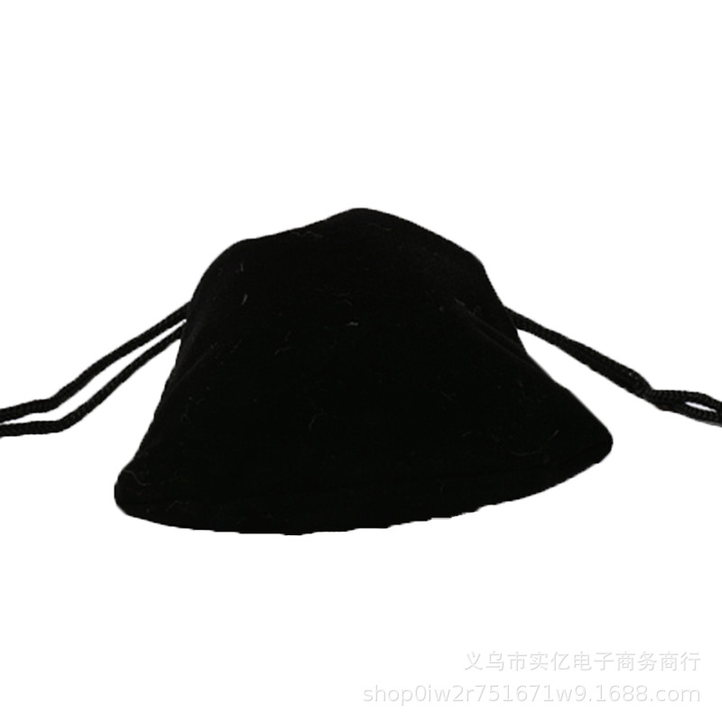 Black velvet bag for headphones, power bank, storage accessories, packaging bag, black velvet fabric, drawstring velvet fabric, small cloth bag Specification image