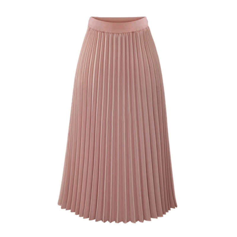 8889 Europe Station New Chiffon Skirt In The Long Pleated Skirt Elastic High Waist Slimming Loose Skirt Application Scenario