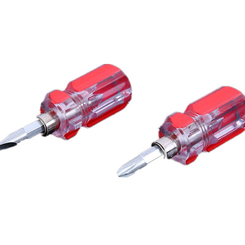 Mini dual-purpose replaceable head crystal magnetic telescopic radish head screwdriver, straight cross transparent screwdriver Item Picture