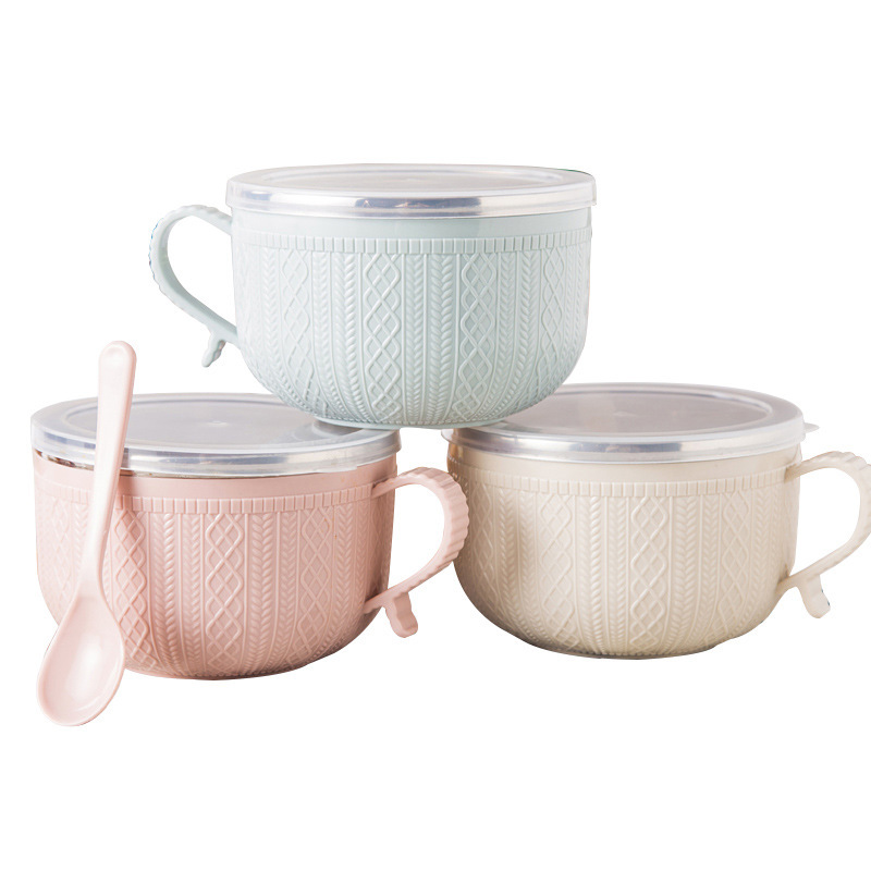 Thickened Stainless Steel Korean Tableware With Cover Foam Bowl Double Insulated Lunch Box Fresh Large Capacity Bento Box Item Picture
