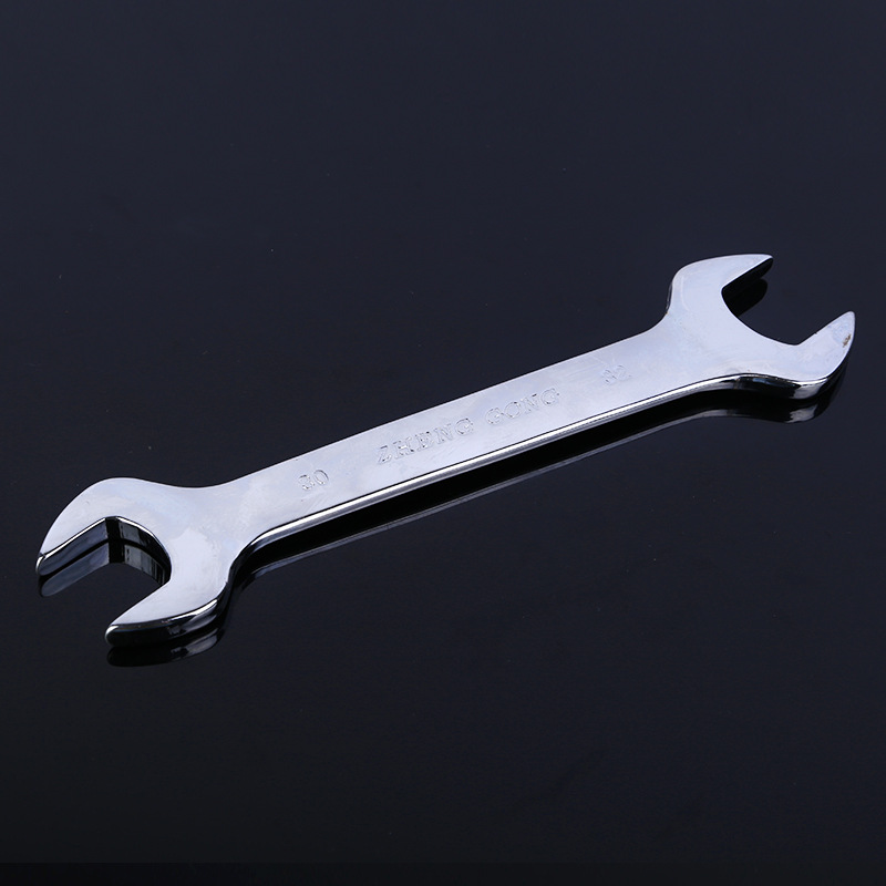 Manufacturers Wholesale Double-Ended Open Wrench Polishing Chrome Mirror Wrench Multi-Specification Open Wrench Models Specification drawing