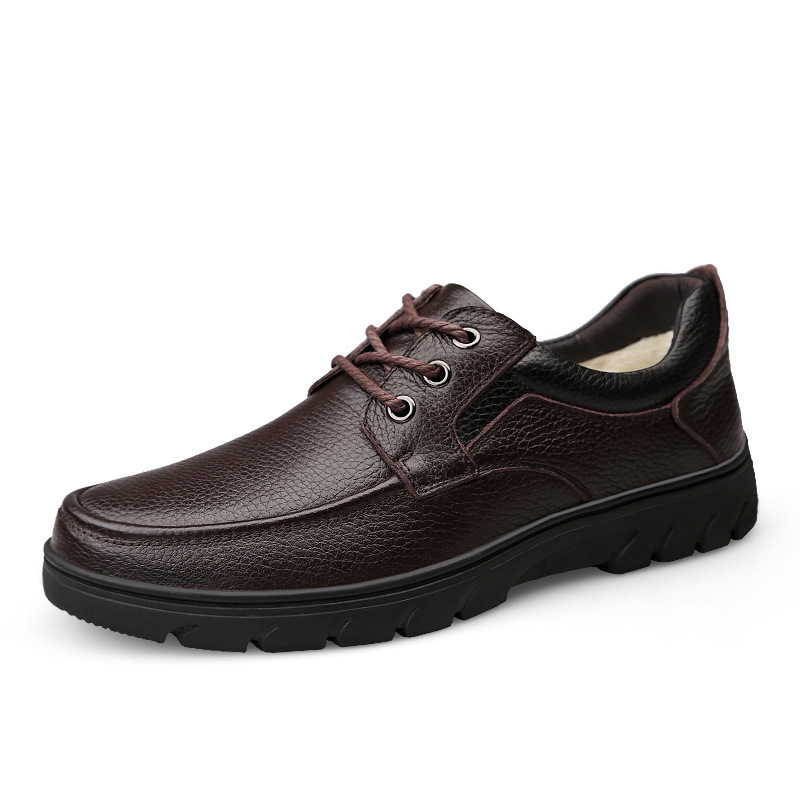 Autumn new full-grain cowhide men's shoes, men's casual shoes, hand-stitched genuine leather shoes, comfortable single shoes, size 47 Item Picture