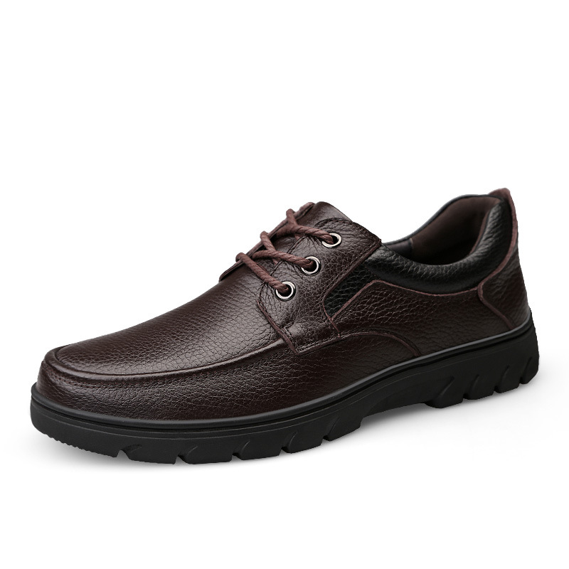 Autumn new full-grain cowhide men's shoes, men's casual shoes, hand-stitched genuine leather shoes, comfortable single shoes, size 47 details Picture