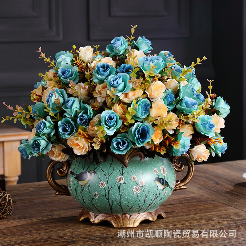 花瓶摆件陶瓷简约现代欧式家居装饰品创意工艺品客厅餐厅摆件