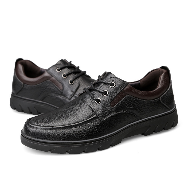 Autumn new full-grain cowhide men's shoes, men's casual shoes, hand-stitched genuine leather shoes, comfortable single shoes, size 47 Specification image