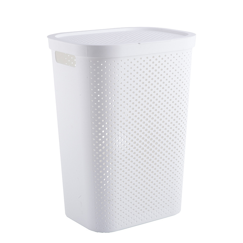 Direct sales of large-sized household laundry baskets from the manufacturer. 60L plastic Japanese-style laundry baskets with LIDS details Picture