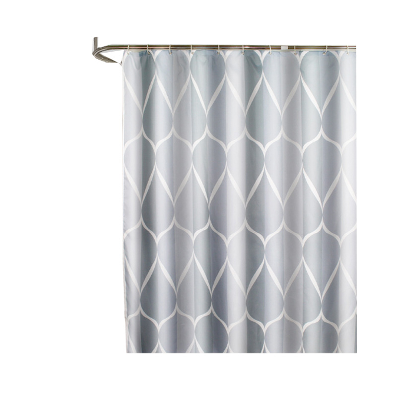Cross-Border Supply Simple Waterproof Shower Curtain Thickened Polyester Shower Curtain Bathroom Curtain Manufacturers Directly For Wholesale Item Picture