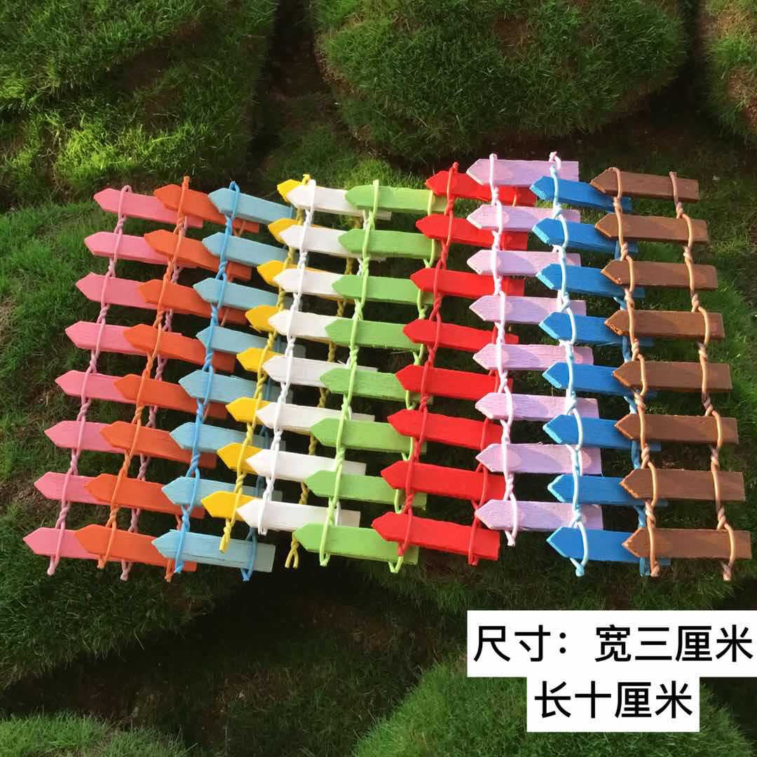 Eight pieces of succulent wooden fence, white mini fence, small decorative items for micro-landscape details Picture