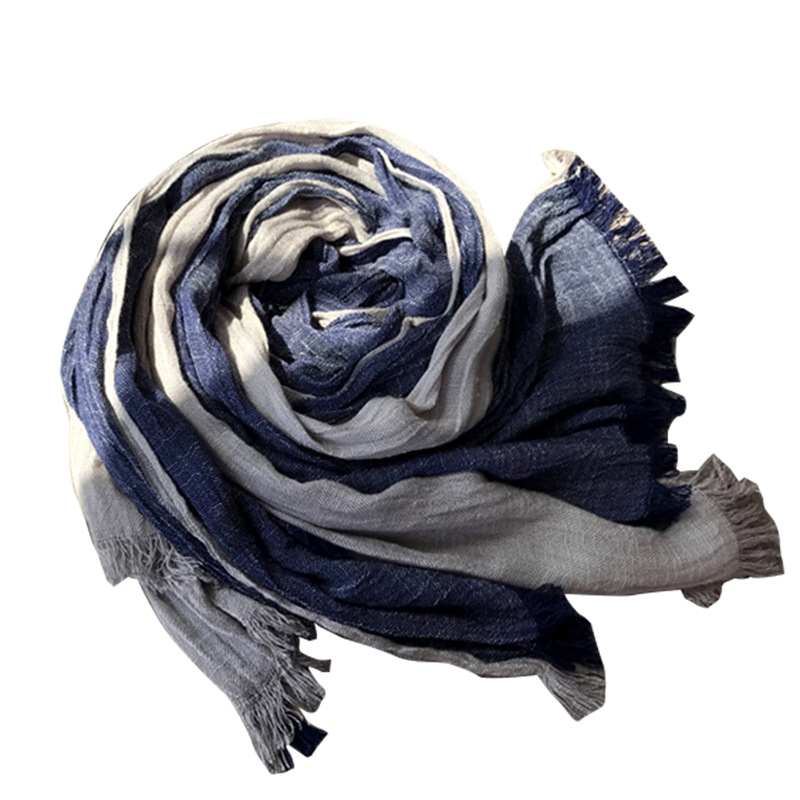 Cross-Border Autumn And Winter New Cotton And Hemp Scarf Women's Silk Scarf Match Color Europe, Japan And South Korea Wind Plain Color Sen Women's Foreign Trade Scarf Item Picture