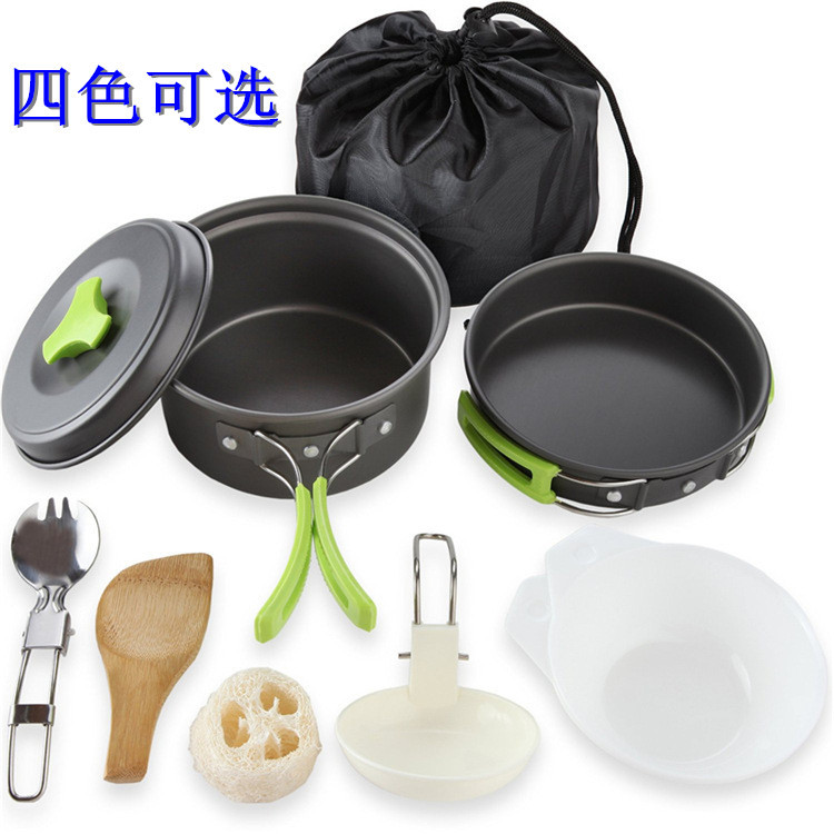 野营锅具户外套锅便携式组合套锅野炊锅具背包客轻便锅具野餐炊具