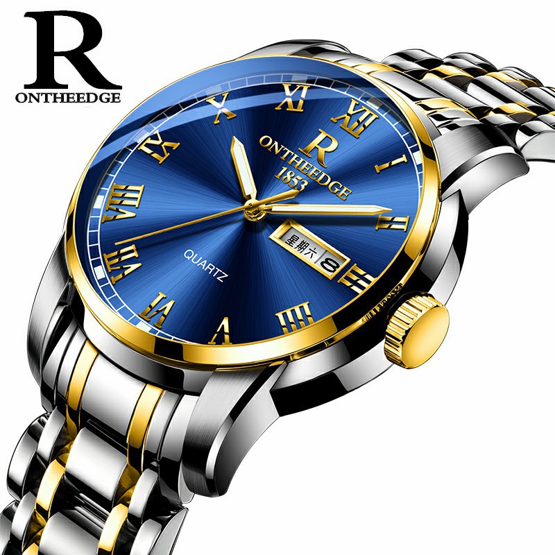 Rui edge steel shell steel strip steel watch men's authentic quartz watch three wholesale business non-mechanical watch