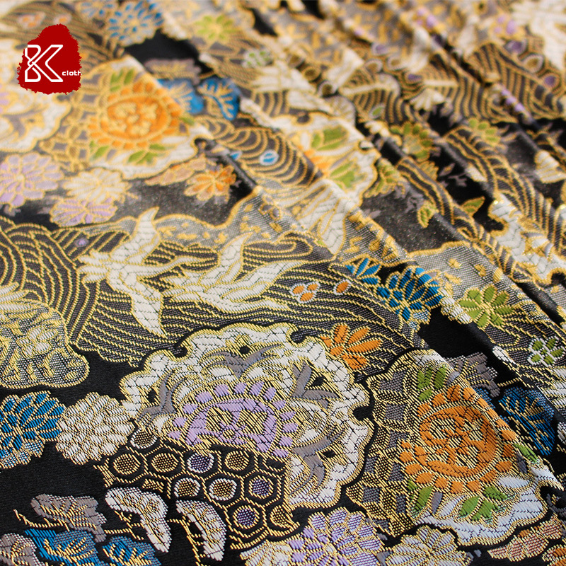 Brocade brocade children's cheongsam fabric crane Japanese West woven and wind crane
