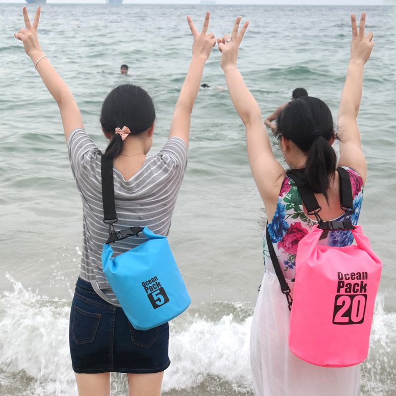 Pvc Waterproof Bag Bucket Bag Waterproof Bag Beach Rafting Swimming Bag Outdoor Backpack Manufacturers Direct Sales details Picture
